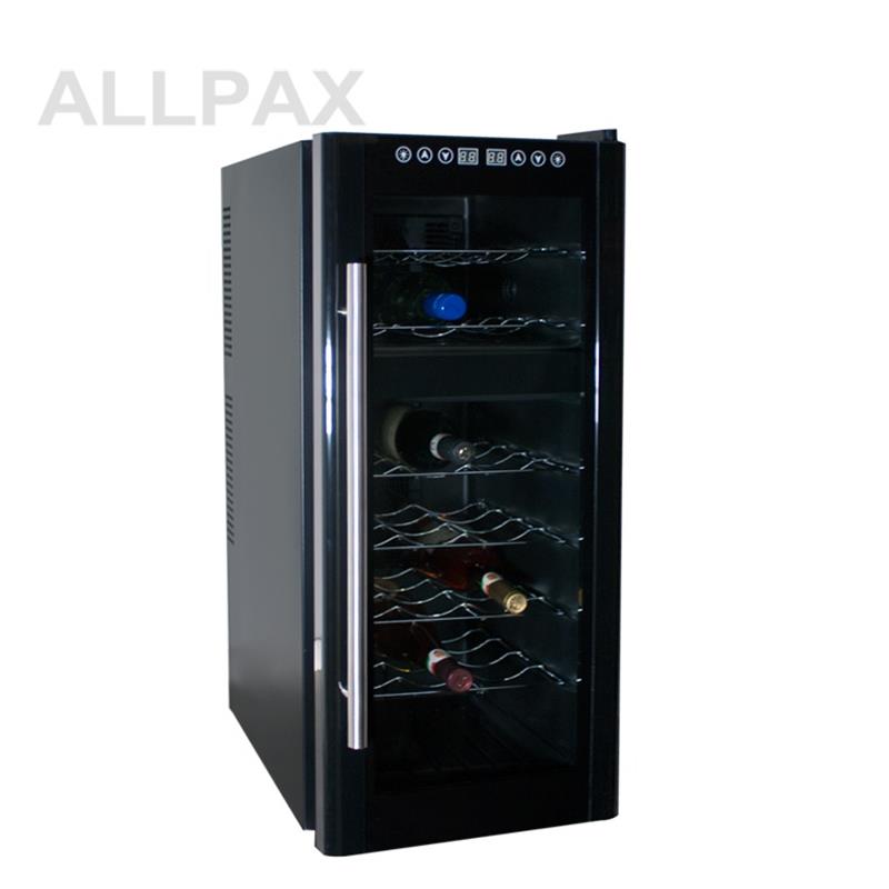 Weinkühlschrank für 21 Flaschen, schmaler schwarzer Rahmen