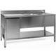 Spoelkast Roestvrij Staal 180 x 60 x 85 cm met Afvalbak, 2 Bakken