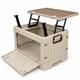 Campingbox faltbar ausziehbarer Klapptisch, beige – 45 l